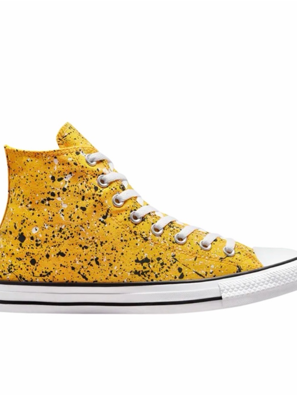 Unisex Yellow Converse Sneakers with Splatter pattern_Size 7 Mens_Size 9 Womens - Picture 3 of 8